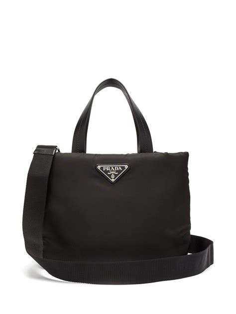 prada tote leather nylon metal bloomingdale|prada handbags nyc.